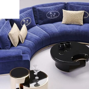 Kf Casa Modern Half Moon Circle Curved Sectional Fabric Sofa Furniture Set 7 Seater Living Room Sofa Design Luxury Velvet Sofa