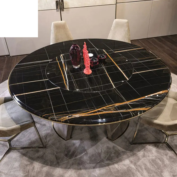 Kf Casa Italian Luxury Dining Room Sets Table And Chair Round Marble Modern Dining Room Set