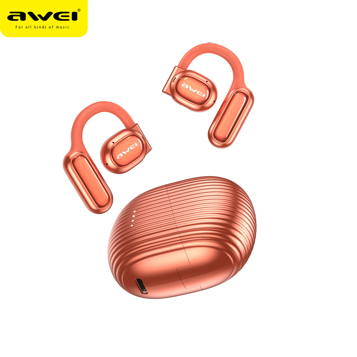 Awei TZ6 Wireless Ear Clip Headphones Bluetooth Open Ear Sport Earbuds With Hooks Painless Running Earring Earphone