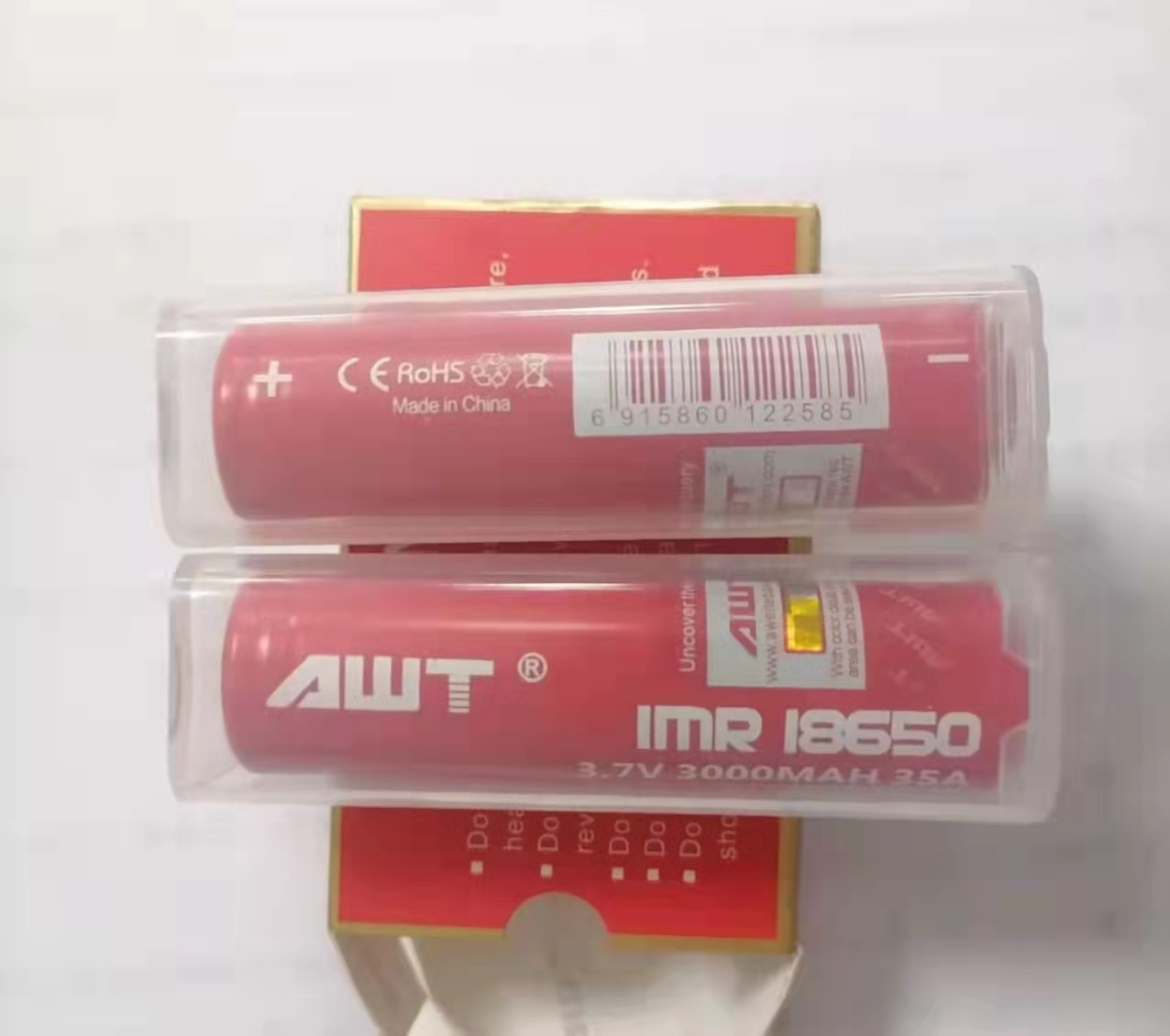 AWT True Capacity 3.7v 18650 Lithium Battery NMC Lipo 3000mah 35A 18650 Battery for Electronic Products /Flashlight