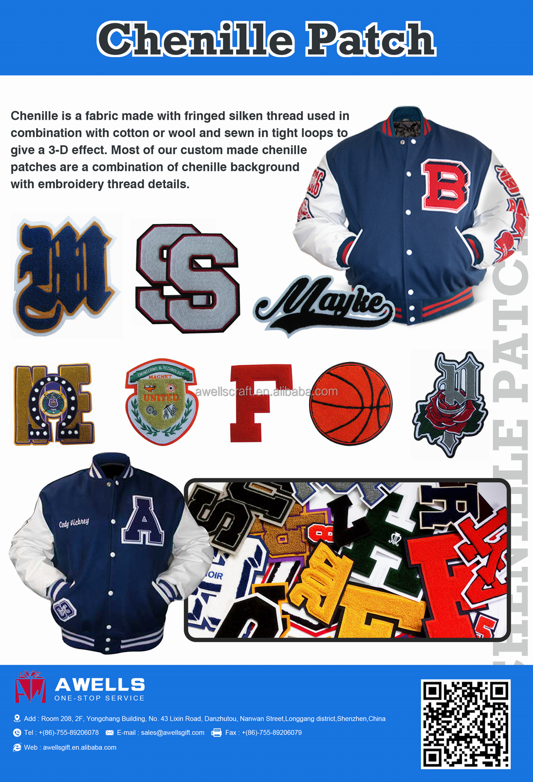 High Quality Wholesale Custom Embroidery Chenille Patches No Minimum Iron On Chenille Patches Number Letter For Jackets Sweats