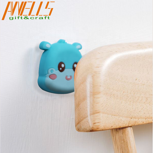 Wholesale Cute Wall Protection pad Silicone PVC Refrigerator Door Lock Bumping Stickers Door Handle Anti-Collision pad