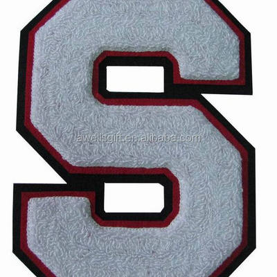 Chenille Letter S Embroidery Applique Patch