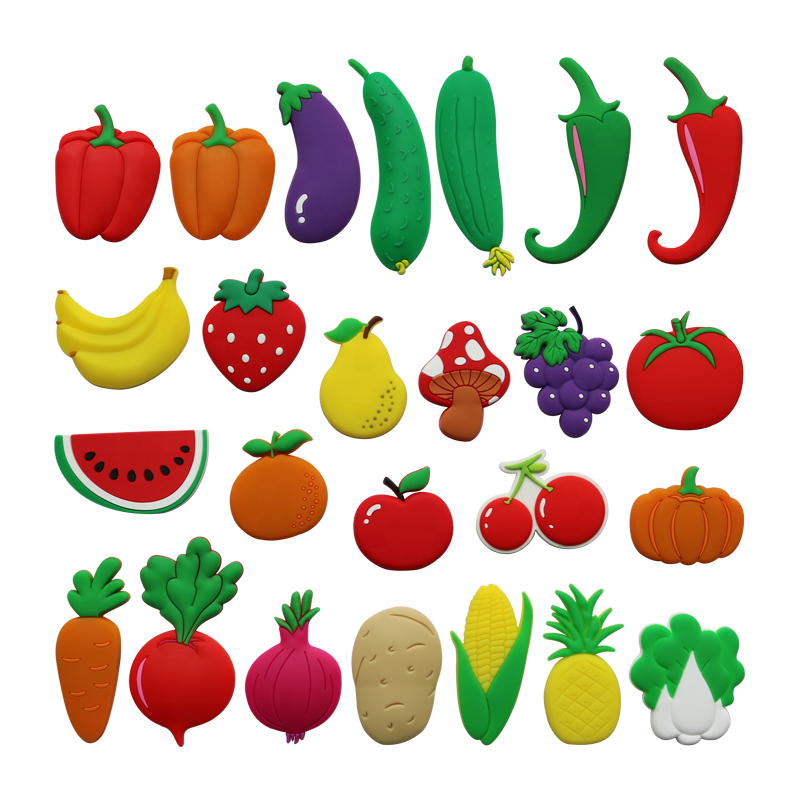 Fruit Rubber PVC Fridge Magnets Vegetable Refrigerator Magnets Fruit Whiteboard Magnetic Stickers for Home Decoration