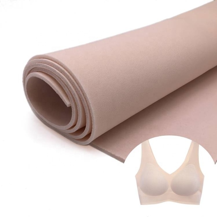 4mm bra foam laminated fabric foam back upholstery fabric waterproof nylon suede fabric with foam backing