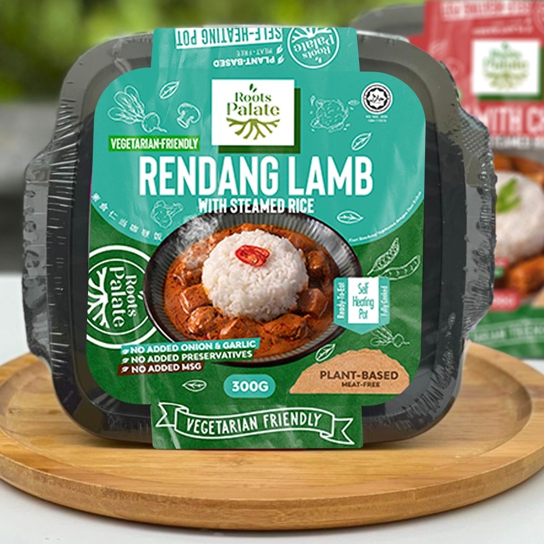 Instant Plant-Based HALAL Vacuum-Packed Self-Heating Meal Vegetarian Spicy Lamb Meat with Steam Rice On-the-Go Vegan Mutton Meal