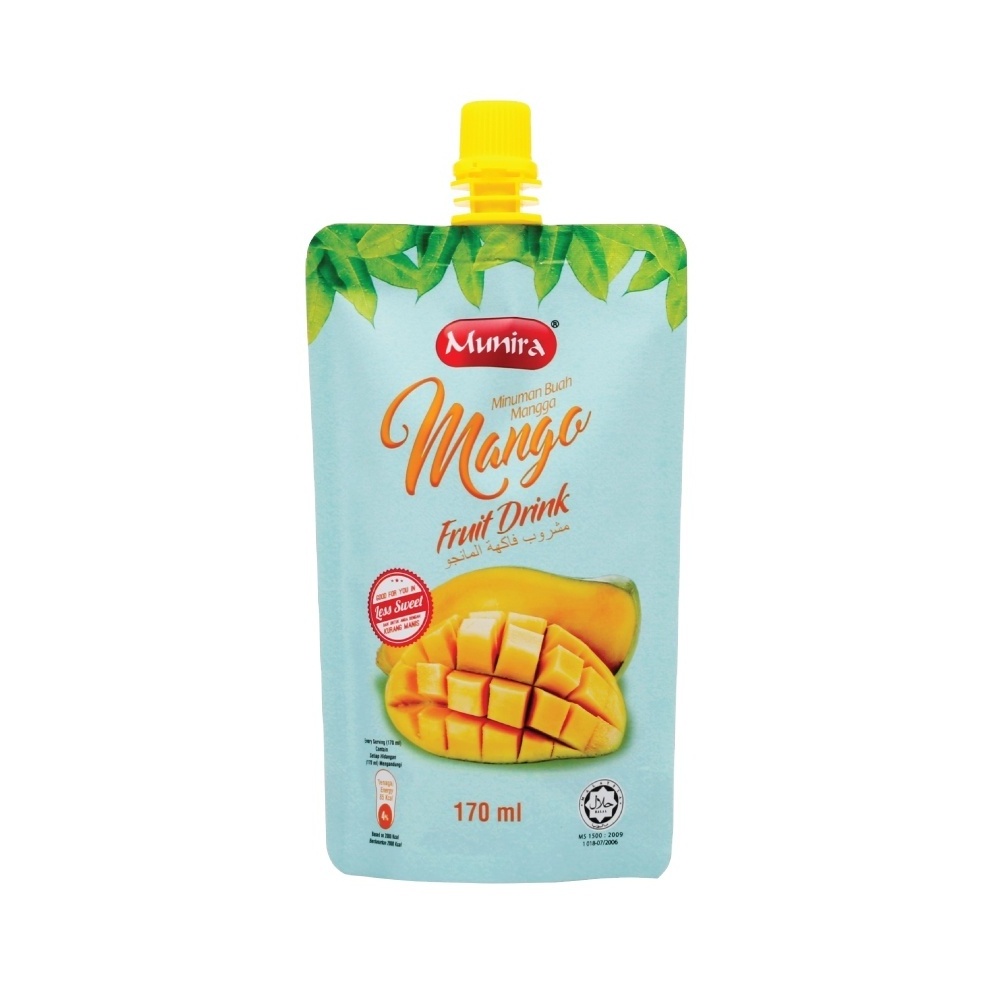 Malaysia-Made HALAL Mango Puree Fruit Juice Concentrate Low Sugar Drink with Apple and Grape Ready-To-Ship in Box Sachet