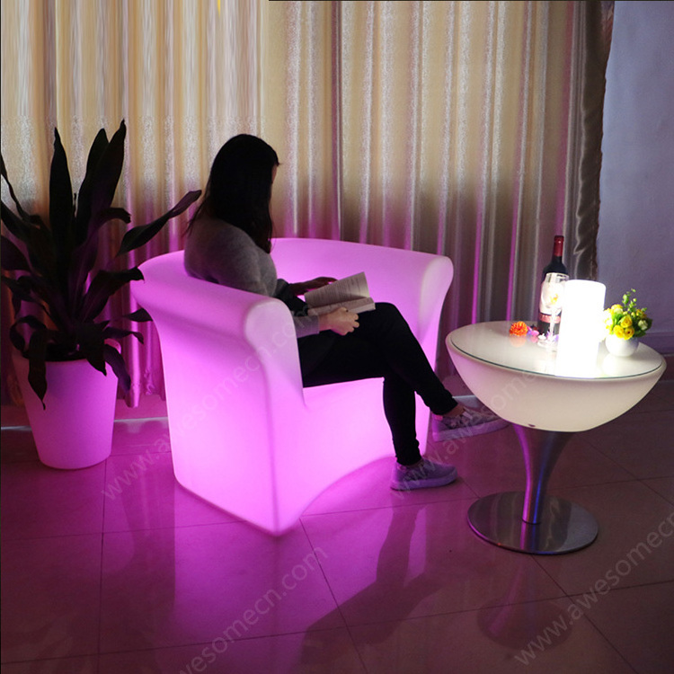 Led Illuminated Night Club Couch Plastic Sofa