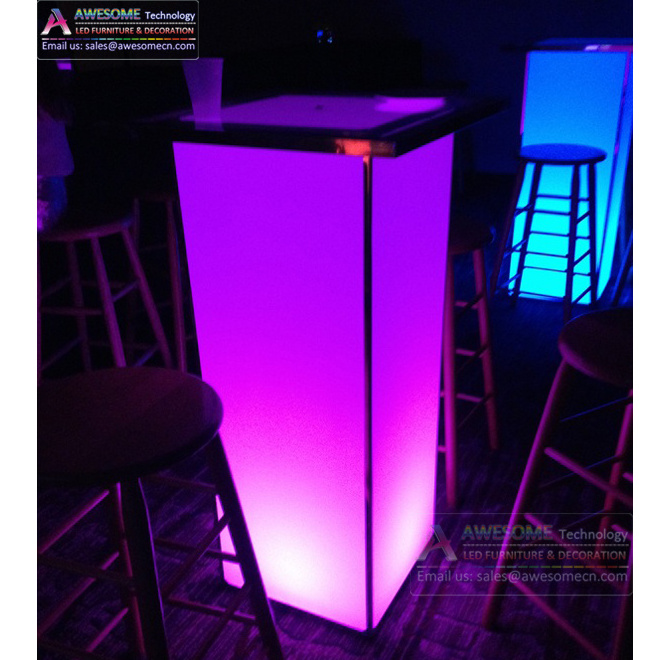 event party nightclub wholesales light up acrylic pedestal cocktail table (TA110A)