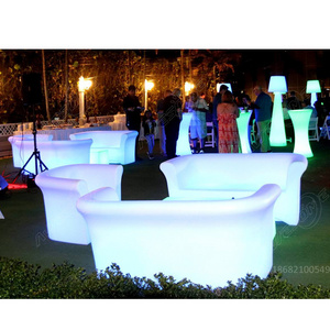 Led Illuminated Night Club Couch Plastic Sofa