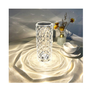 Diamond Night Light Touching Control Rose Crystal Lamp