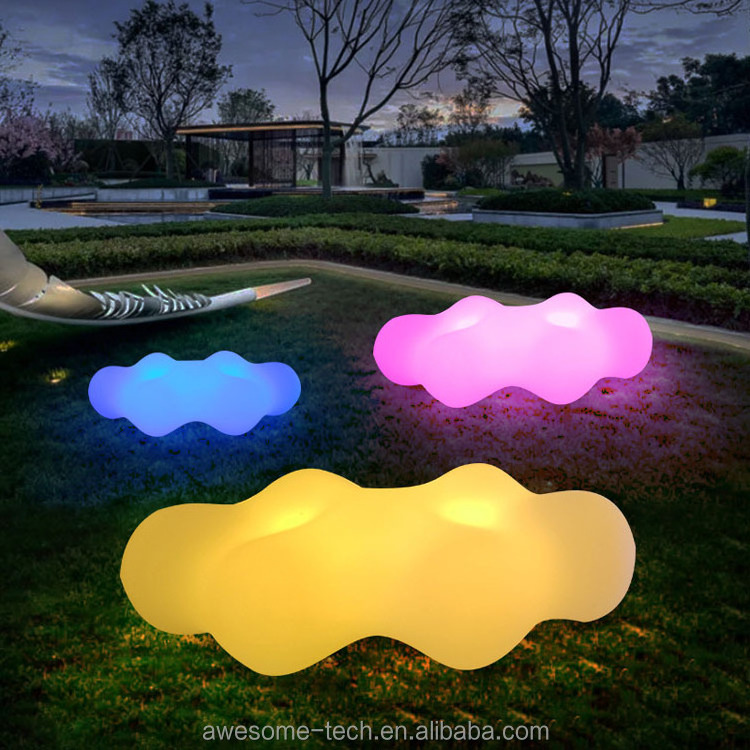 Outdoor Beach Party Event Furniture Festival LED Illuminating Chair Waterproof Multi Color Cloud Shape Durable Glow Chairs