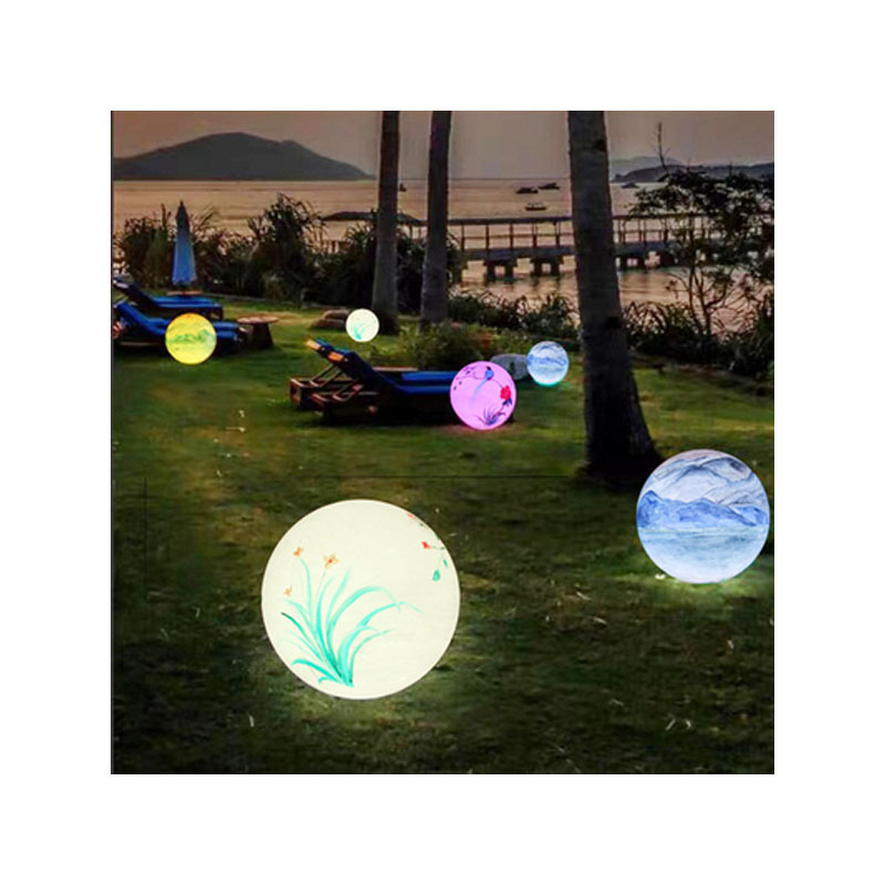 Custom Portable Party Theme Cultural Round Ball Light Sphere LED Colored Painted Motif Lighting Plastic Spheres Waterproof