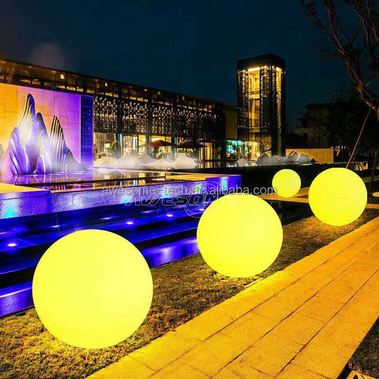 Outdoor LED Floor Landscape Ball Lighting 30cm led sphere/luminous sphere solar light garden glowing balls