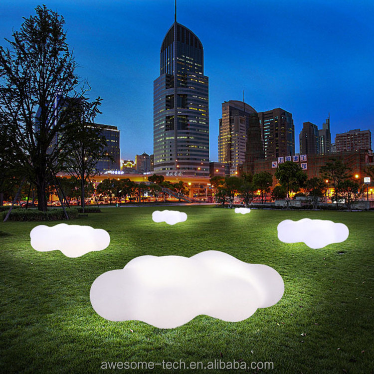 Silla Plastic LED Glow Chair Ivory Outdoor Light up Furniture Garden Feature Multi Color Cloud Glowing Chairs