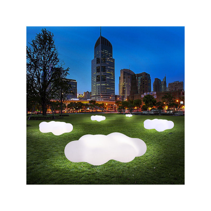 Silla Plastic LED Glow Chair Ivory Outdoor Light up Furniture Garden Feature Multi Color Cloud Glowing Chairs