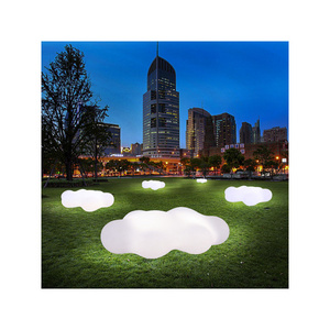 Silla Plastic LED Glow Chair Ivory Outdoor Light up Furniture Garden Feature Multi Color Cloud Glowing Chairs