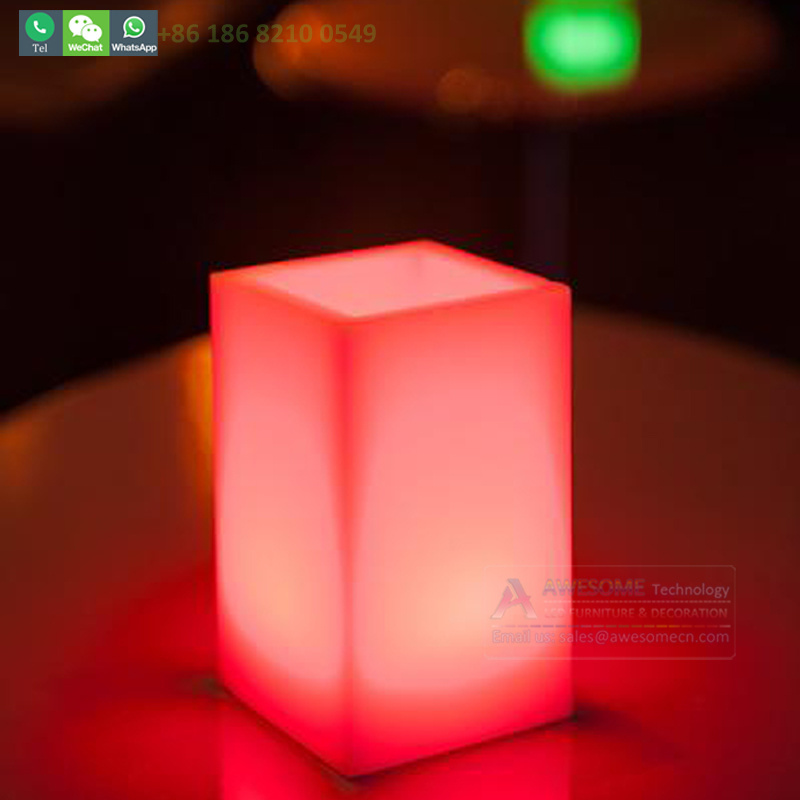 Cordless USB RGB Cube Lamp Restaurant LED Table Light For Hotel Dining Room