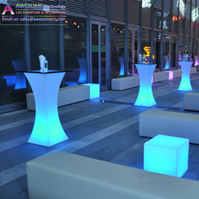 Led Light High Bar Cocktail Table For Wedding