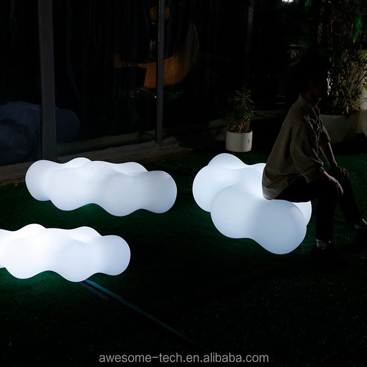 Outdoor Beach Party Event Furniture Festival LED Illuminating Chair Waterproof Multi Color Cloud Shape Durable Glow Chairs