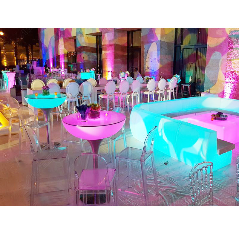 Bar Lounge Furniture Nightclub Illuminated Waterproof Led Bar Table Led Furniture High Top Cocktail Tables For Bar