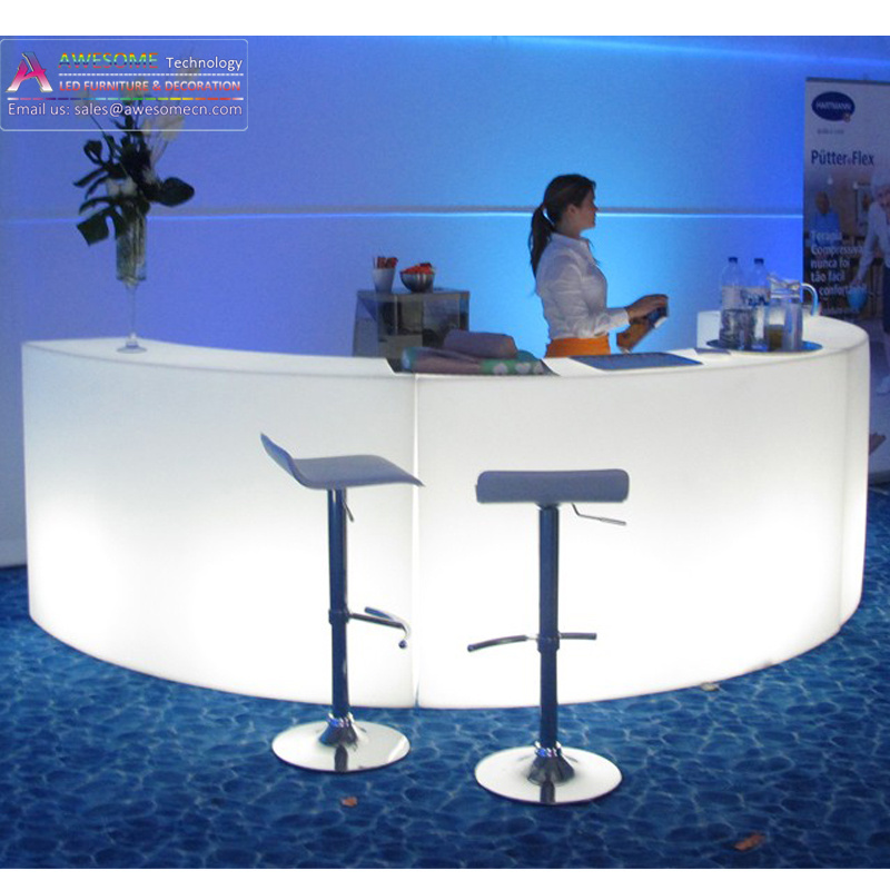 most popular glowing circle bar counter / led semi-circle bar lighting