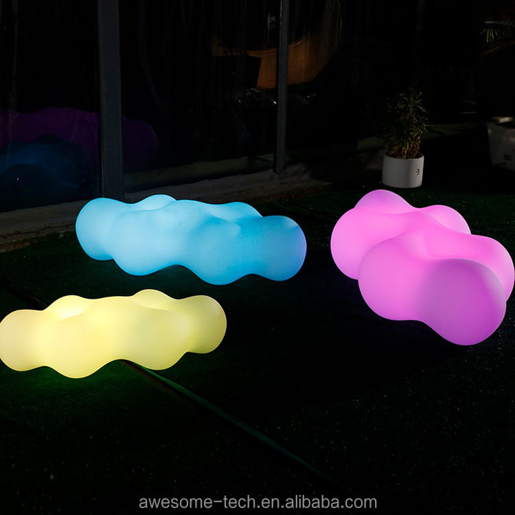 Outdoor Beach Party Event Furniture Festival LED Illuminating Chair Waterproof Multi Color Cloud Shape Durable Glow Chairs