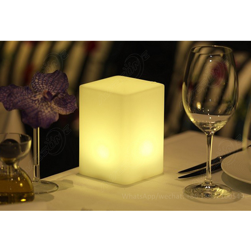 Cordless USB RGB Cube Lamp Restaurant LED Table Light For Hotel Dining Room