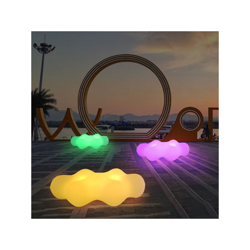 Outdoor Beach Party Event Furniture Festival LED Illuminating Chair Waterproof Multi Color Cloud Shape Durable Glow Chairs