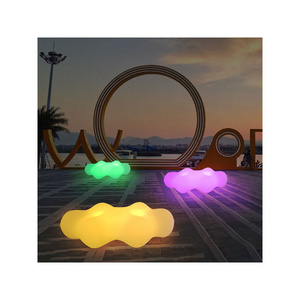 Outdoor Beach Party Event Furniture Festival LED Illuminating Chair Waterproof Multi Color Cloud Shape Durable Glow Chairs