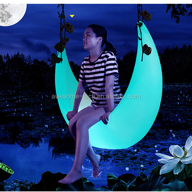 Outdoor Garden Adults Led Light Jhula Hanging Swing Chair, Garden Decorative Kids And Children Illuminated Swing Set