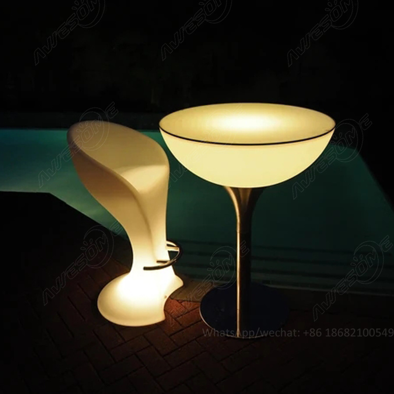 Bar Lounge Furniture Nightclub Illuminated Waterproof Led Bar Table Led Furniture High Top Cocktail Tables For Bar