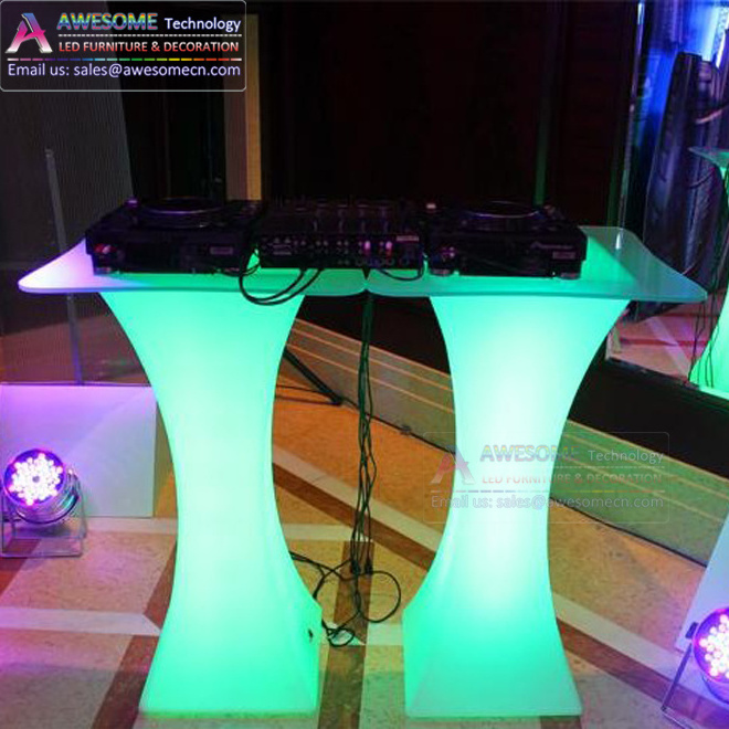 Led Light High Bar Cocktail Table For Wedding