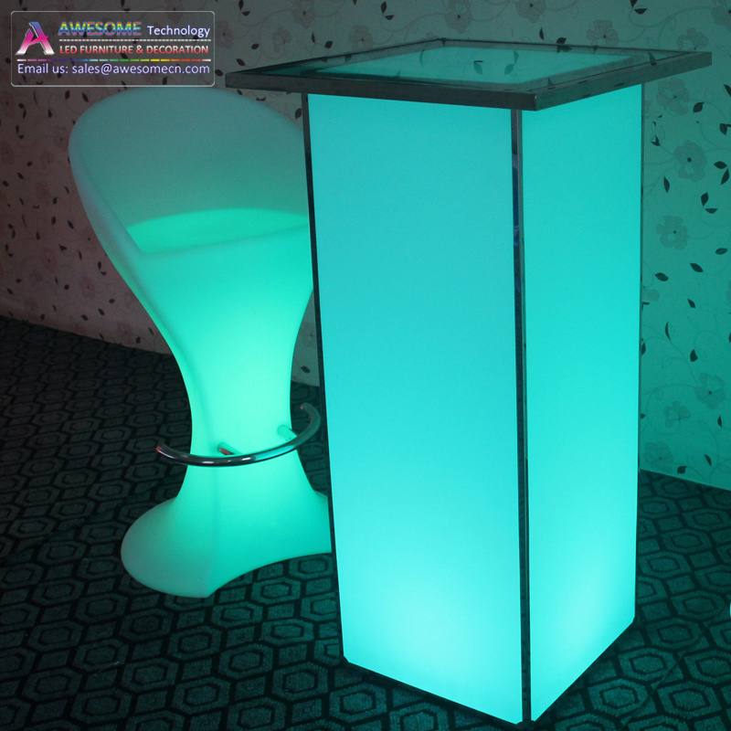 event party nightclub wholesales light up acrylic pedestal cocktail table (TA110A)