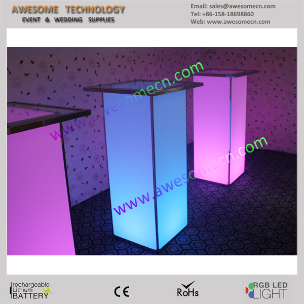 event party nightclub wholesales light up acrylic pedestal cocktail table (TA110A)