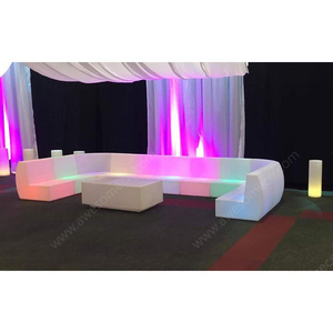 Outdoor Bar Furniture Polyethylene Led Glowing Furniture Sofa And Table (Sf201)