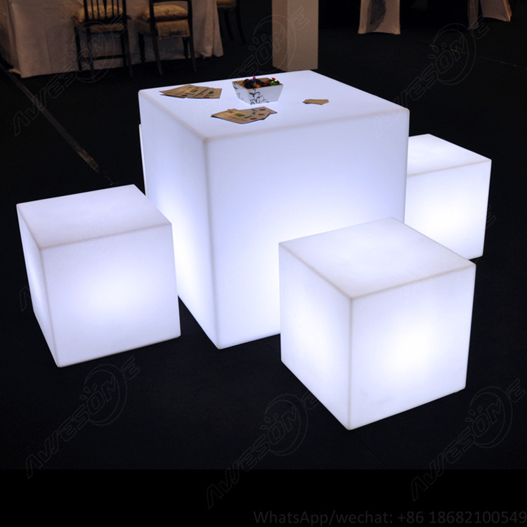 40Cm Led Lighted White Acrylic Display Box Cube