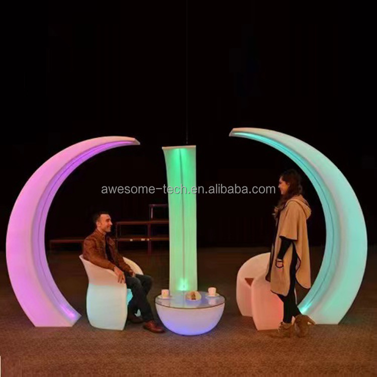 Led Outdoor Party Motif ox horn Light Glow Plastic Half Round Tunnel Entrance Bull Horn semicircle Light for Event Wedding