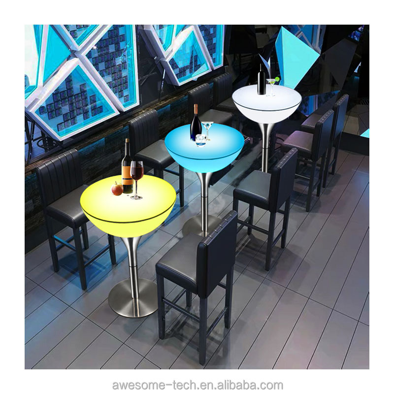 Bar Lounge Furniture Nightclub Illuminated Waterproof Led Bar Table Led Furniture High Top Cocktail Tables For Bar