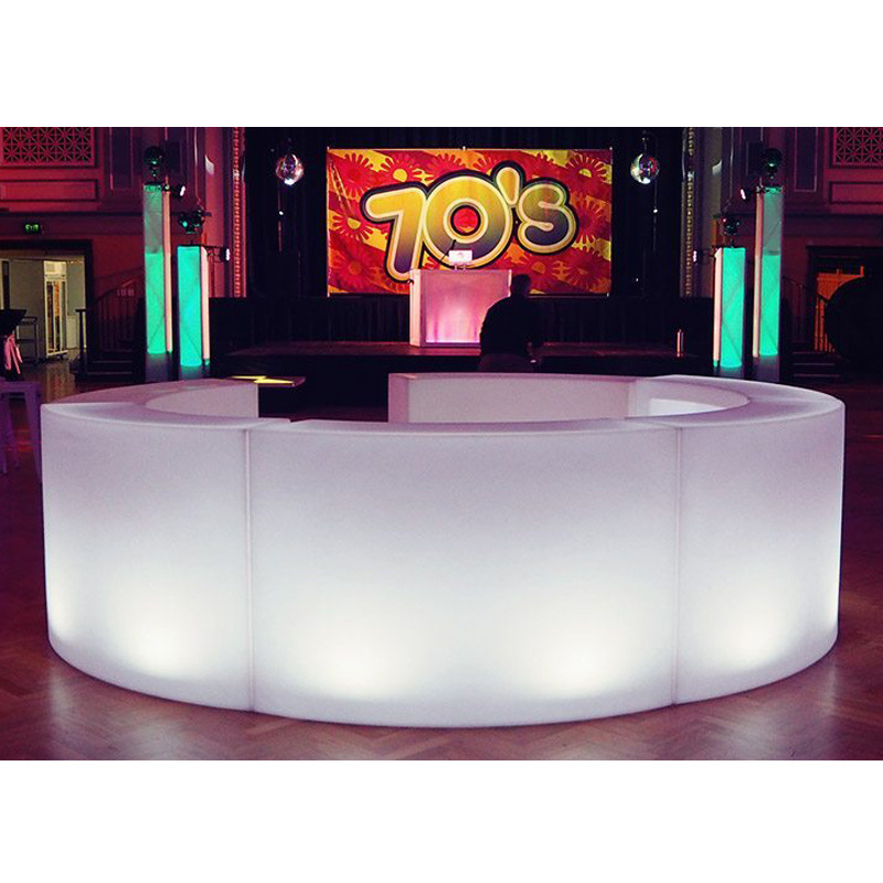 most popular glowing circle bar counter / led semi-circle bar lighting