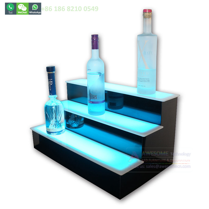 Led Light Bottle Holder Bar Shelf / Bar Liquor Bottle Stand / Led Acrylic Wine Bottle Display Rack