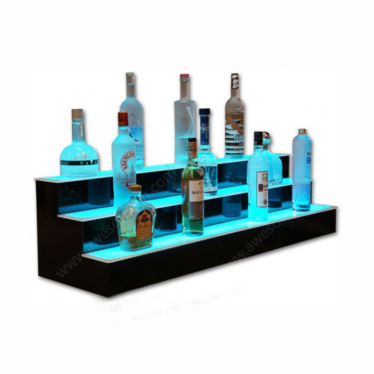 Led Light Bottle Holder Bar Shelf / Bar Liquor Bottle Stand / Led Acrylic Wine Bottle Display Rack