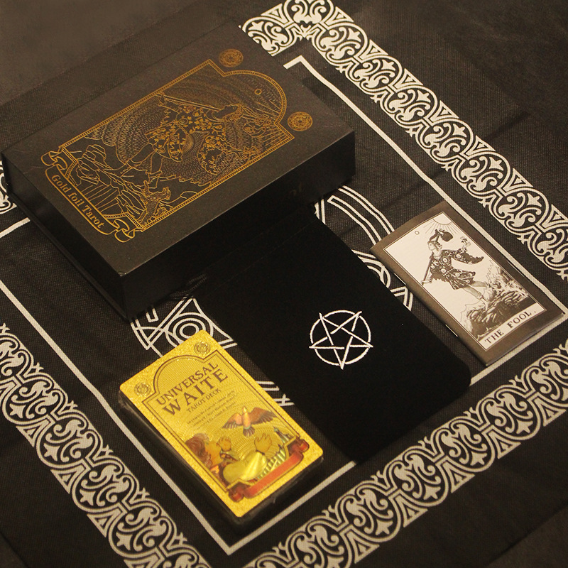 Printer Durable Gold Foil Tarot Cards Custom Logo Print Poker PVC Waterproof Black Plastic Smooth Sets Playing Cards