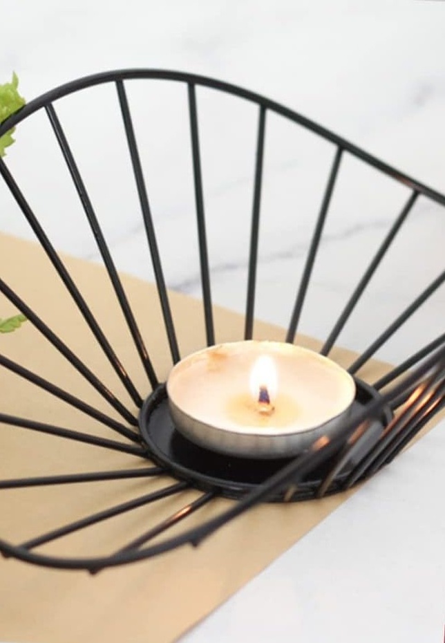 Wavy Design Geometrical Candle Stand Black Color Tealight OR Candle Stand House Keeping Reliable Quality Candle Stand