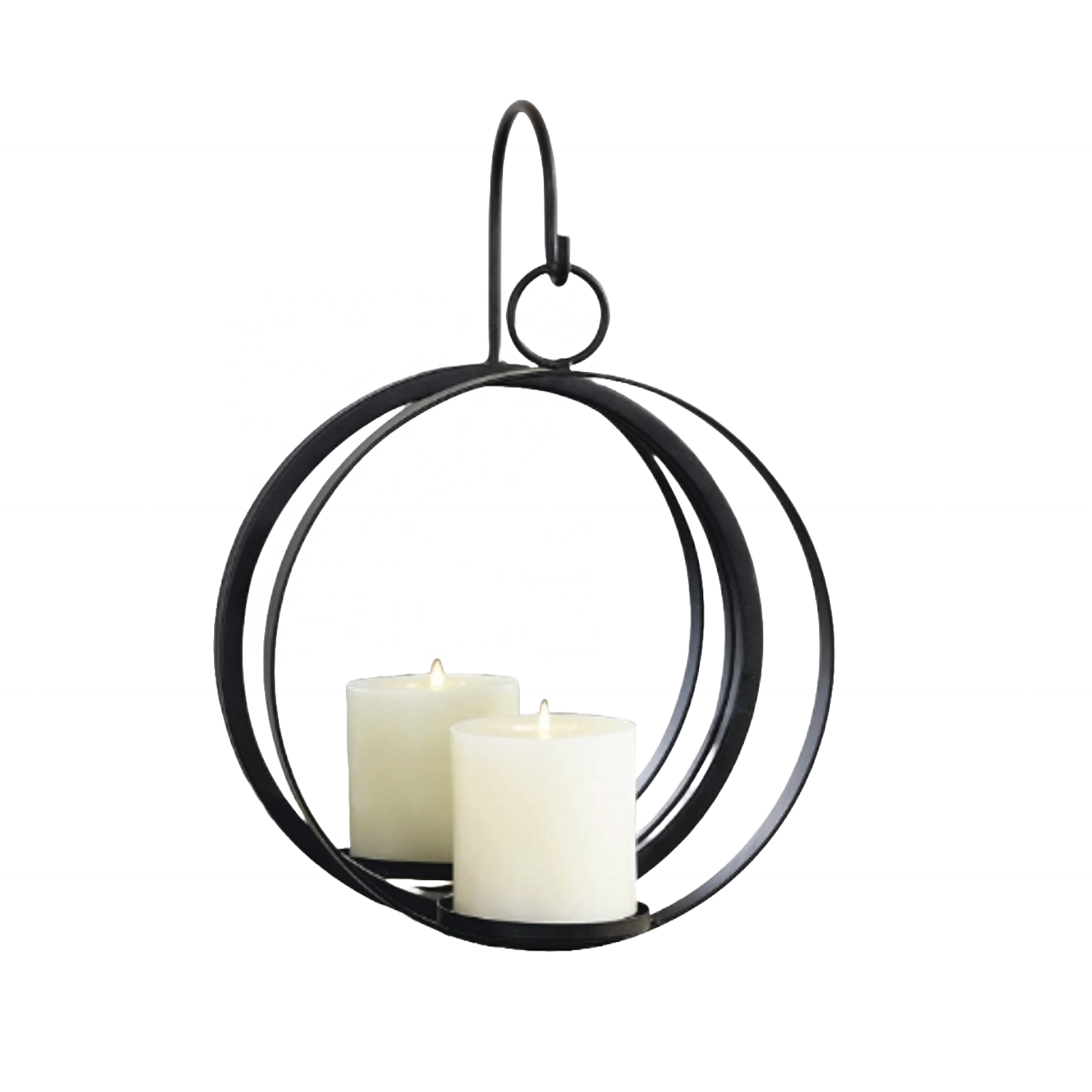 Round Candle Stand Handmade Hanging Tealight Holder With Reflecting Mirror Candle Stand For Wall Decoration