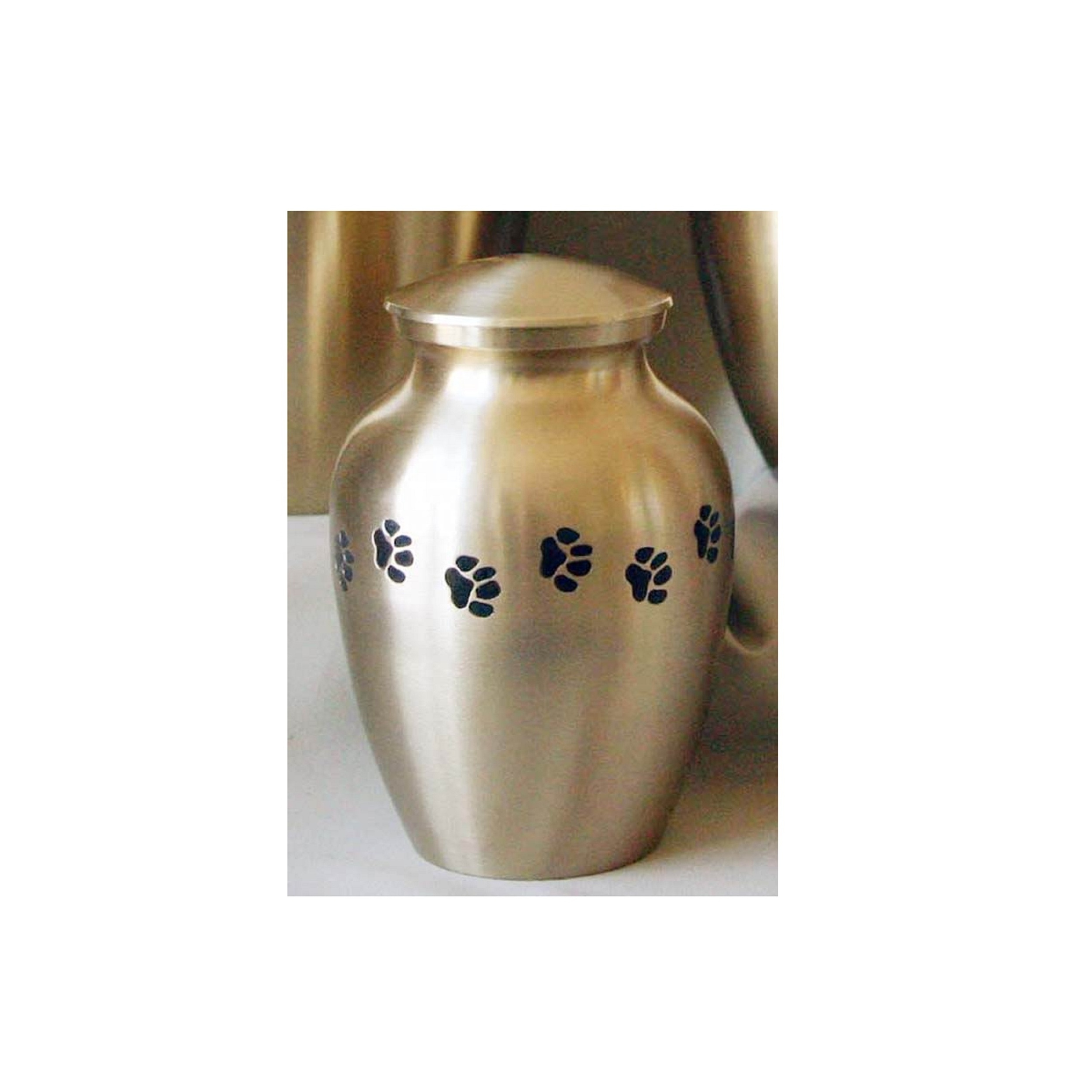 Light Blue Cremation Urn Design With Silver Paw Carved Premium Pure Funeral Ashes Urn Home Decor Most Attentive Structured Urn