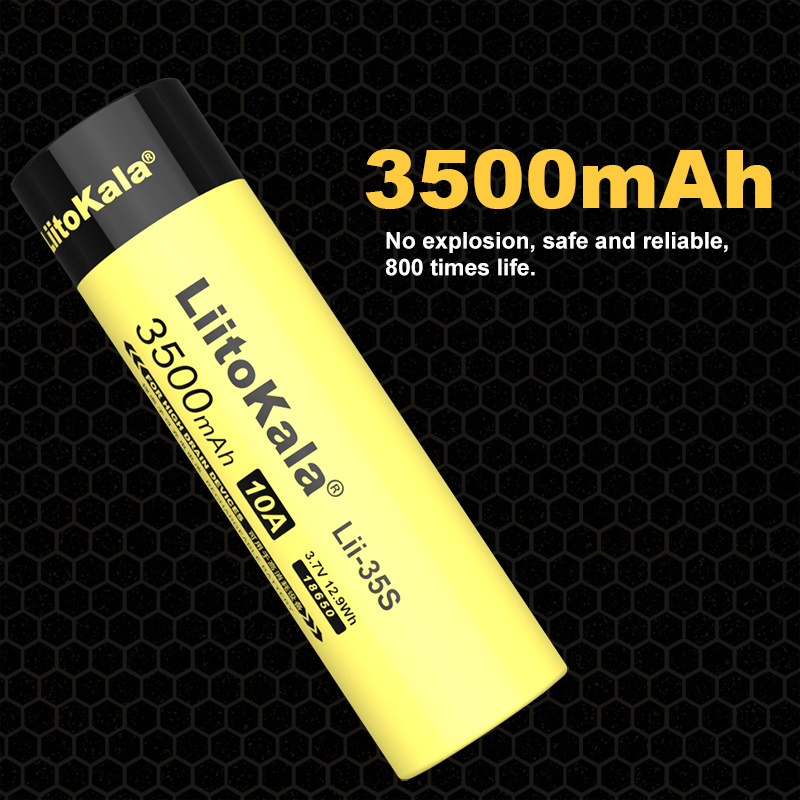 LiitoKala Lii-35S 18600 Battery 3.7V 1600mAh Li-Ion Rechargeable Batteries For LED Flashlight Torch