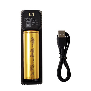 Vapcell L1 5v2a 1slot Charger Li-ion Battery USB 1 Slot Charger Smart Charging for 26800 18650 21700 battery