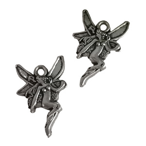 AA016312 15x22mm Silver Color Butterfly Angle Girl Alloy Charm Pendant For Jewelry Bracelet Making