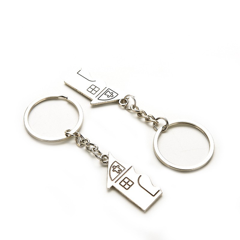 New Couple I LOVE YOU Lovers Keychain Warm House Type Couple Key Chain Souvenirs Valentine's Day Gift Built With Love Home